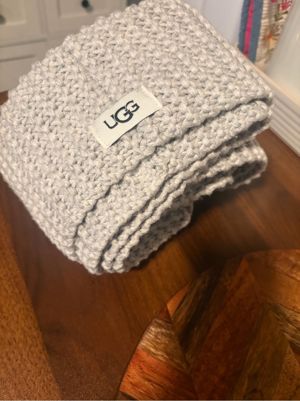 UGG Light Gray Knit Infinity Scarr